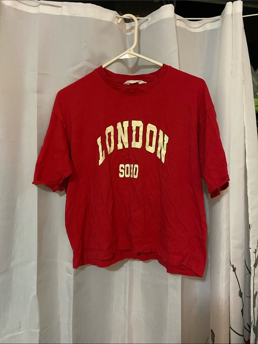 Primark Red 'London' Tee with Cream Lettering